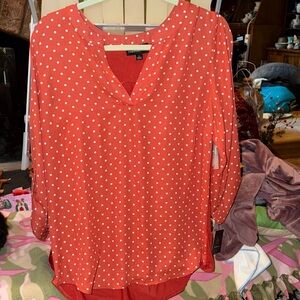 Tranquility Women's Orange Polka Dot Blouse